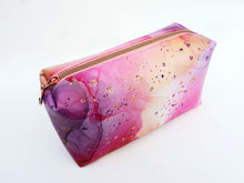 Load image into Gallery viewer, Red Purple Alcohol Ink Glitter Custom Print VINYL (Woven)