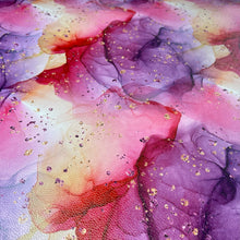 Load image into Gallery viewer, Red Purple Alcohol Ink Glitter Custom Print VINYL (Knit)