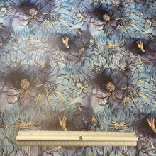 Load image into Gallery viewer, Black Blue Gold Floral Custom Print VINYL (Knit)