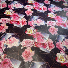 Load image into Gallery viewer, Pink Floral and Crystals Custom Print VINYL (Knit)