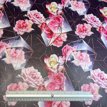 Load image into Gallery viewer, Pink Floral and Crystals Custom Print VINYL (Knit)