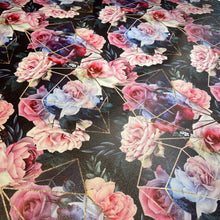 Load image into Gallery viewer, Multicolour Floral and Crystals Custom Print VINYL (Knit)