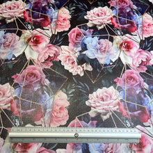 Load image into Gallery viewer, Multicolour Floral and Crystals Custom Print VINYL (Knit)