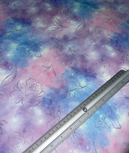 Load image into Gallery viewer, Cotton Candy Galaxy Grey Floral Custom Print VINYL (Knit)