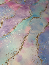 Load image into Gallery viewer, Pastel Clouds Glitter Gold Custom Print VINYL (Woven)