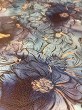 Load image into Gallery viewer, Black Blue Gold Floral Custom Print VINYL (Woven)