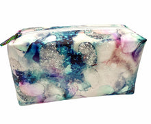 Load image into Gallery viewer, Blue Silver Alcohol Ink Glitter Custom Print VINYL (Woven)