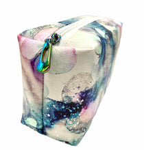 Load image into Gallery viewer, Blue Silver Alcohol Ink Glitter Custom Print VINYL (Woven)