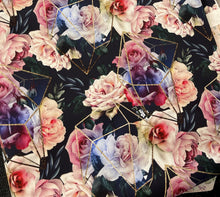 Load image into Gallery viewer, Multicolour Floral and Crystals Custom Print 100% Cotton
