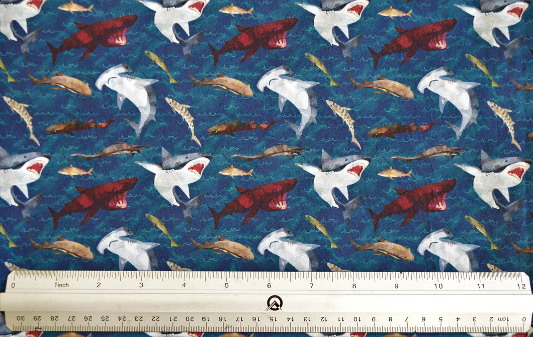 Sharks Custom Print 100% Cotton