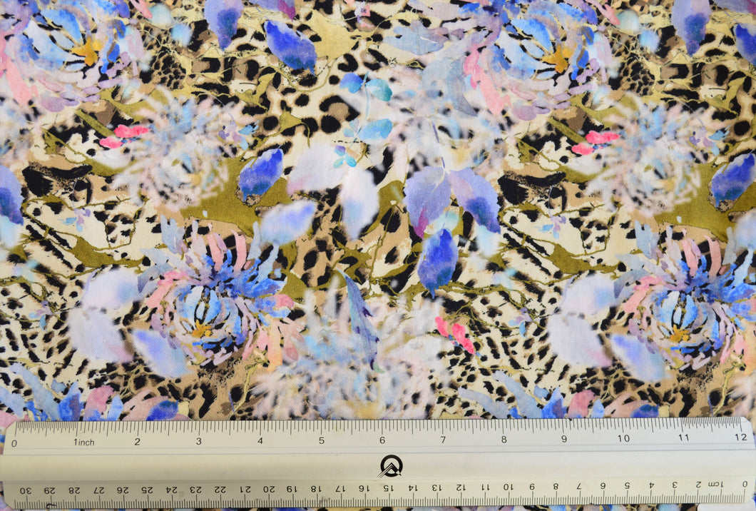 Floral Leopard Custom Print 100% Cotton