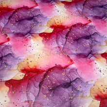 Load image into Gallery viewer, Red Purple Alcohol Ink Glitter Custom Print VINYL (Knit)
