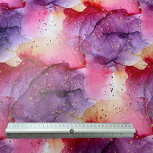 Load image into Gallery viewer, Red Purple Alcohol Ink Glitter Custom Print VINYL (Knit)
