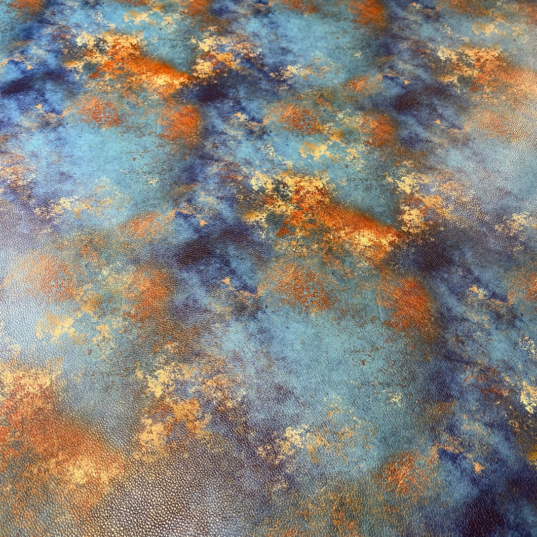 Turquoise and Gold Foil Custom Print VINYL (Knit)