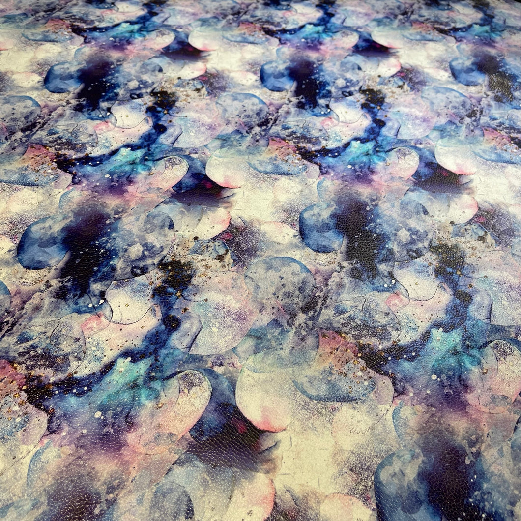 Blue Bronze Alcohol Ink Custom Print VINYL (Knit)