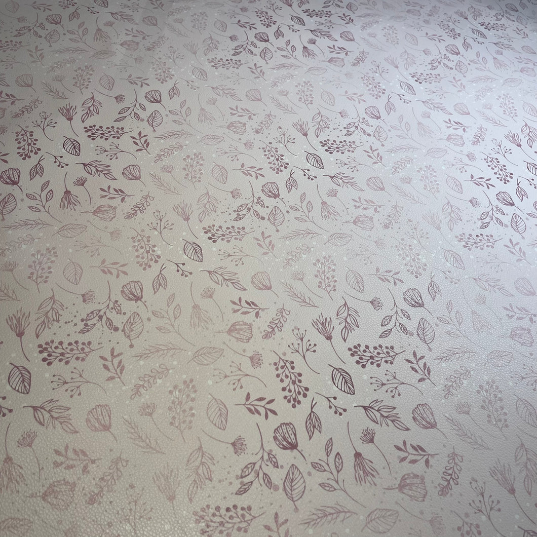 Fading Leaves on Light Pink Custom Print VINYL (Knit)
