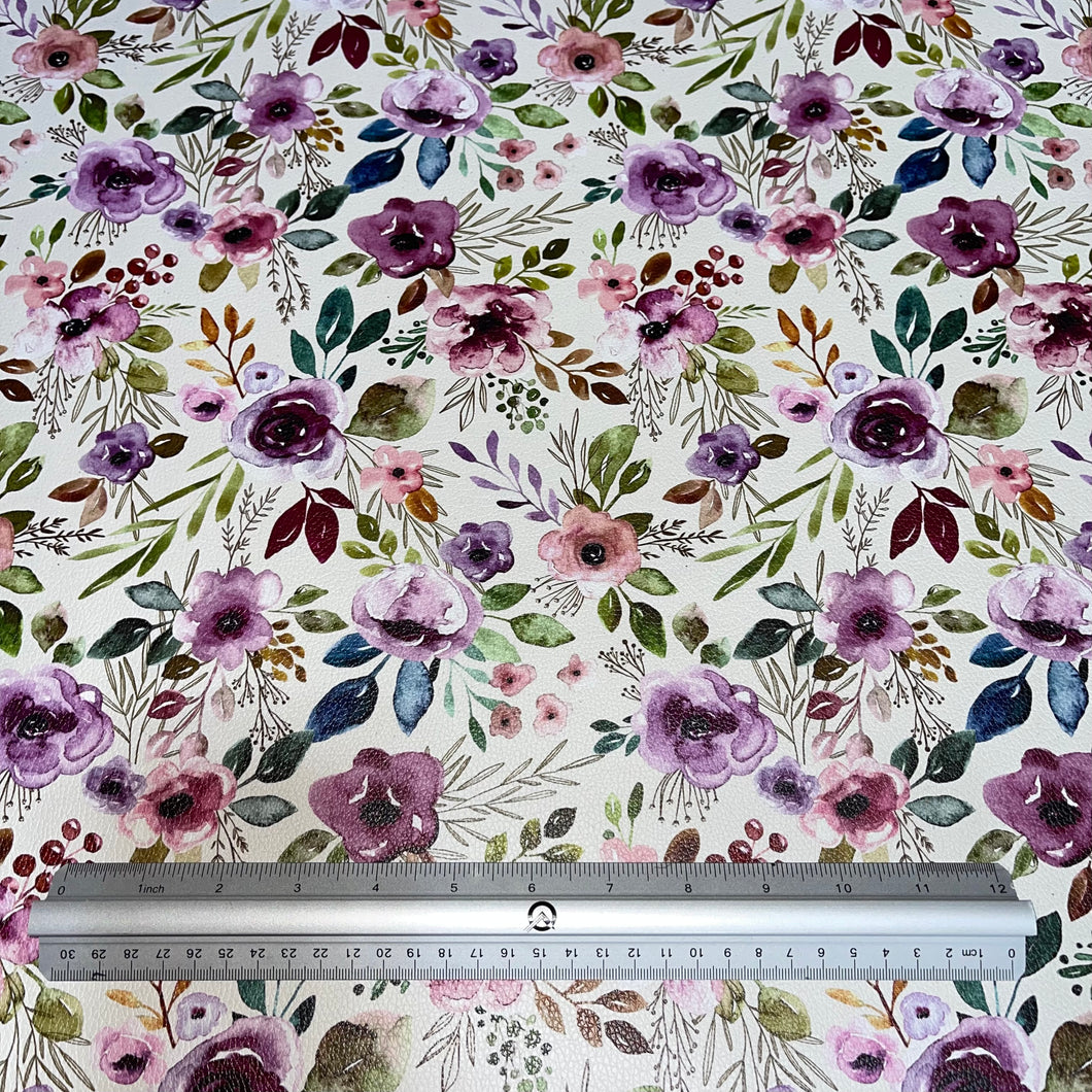 Cream Forest Flowers Custom Print VINYL (Knit)