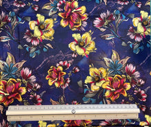 Load image into Gallery viewer, Dark Navy Floral Custom Print 100% Cotton
