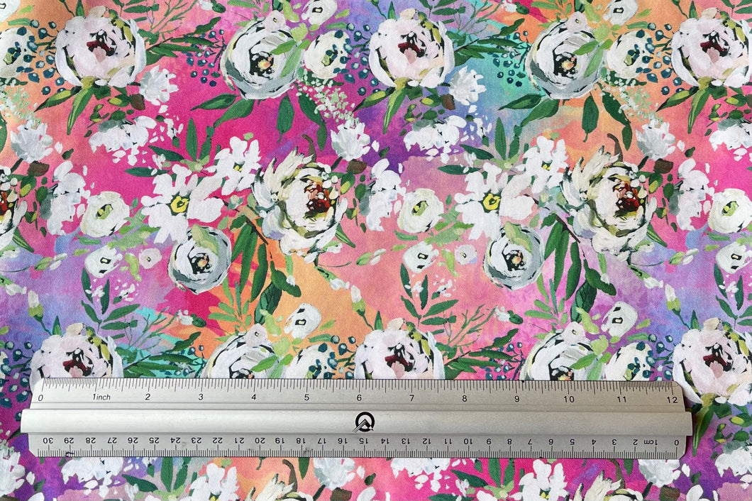Colourful Floral Custom Print 100% Cotton