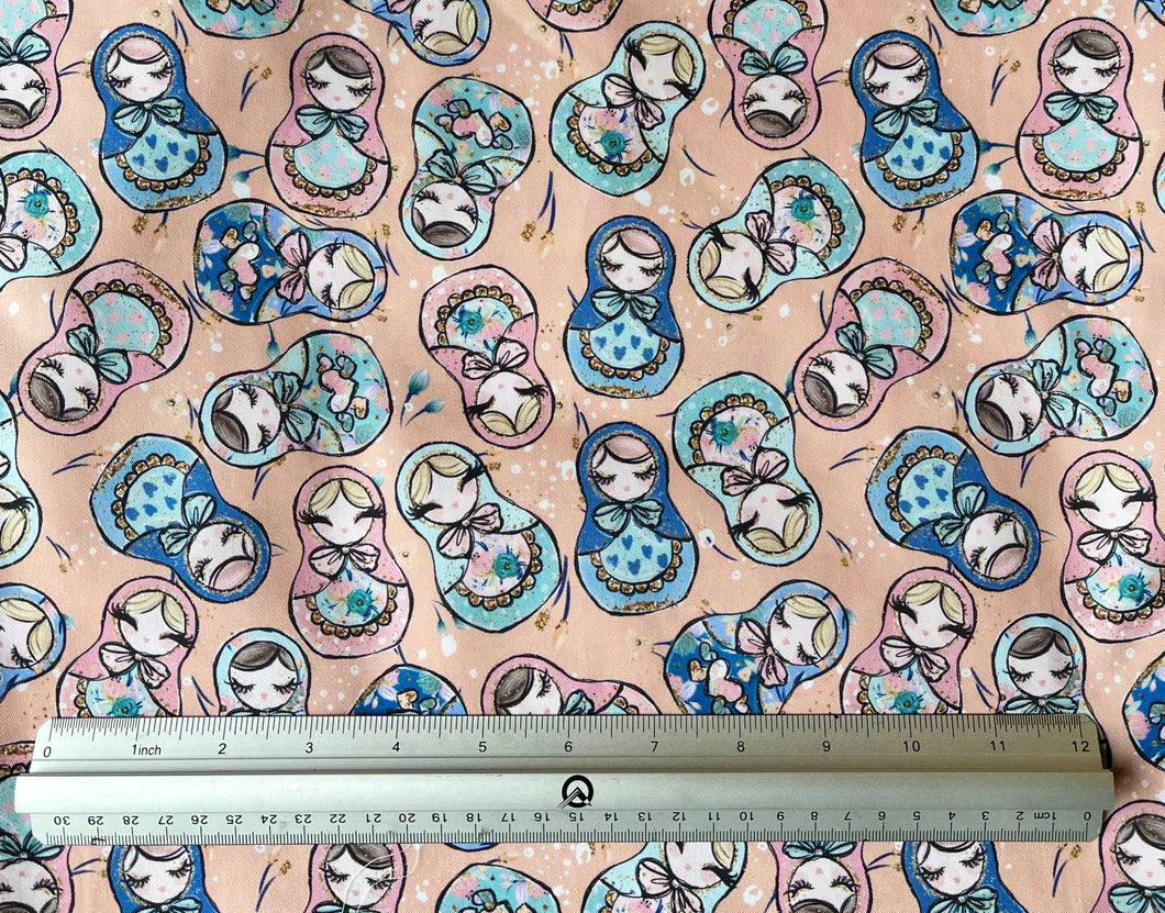 Nesting Russian Dolls - Matryoshkas - Custom Print 100% Cotton