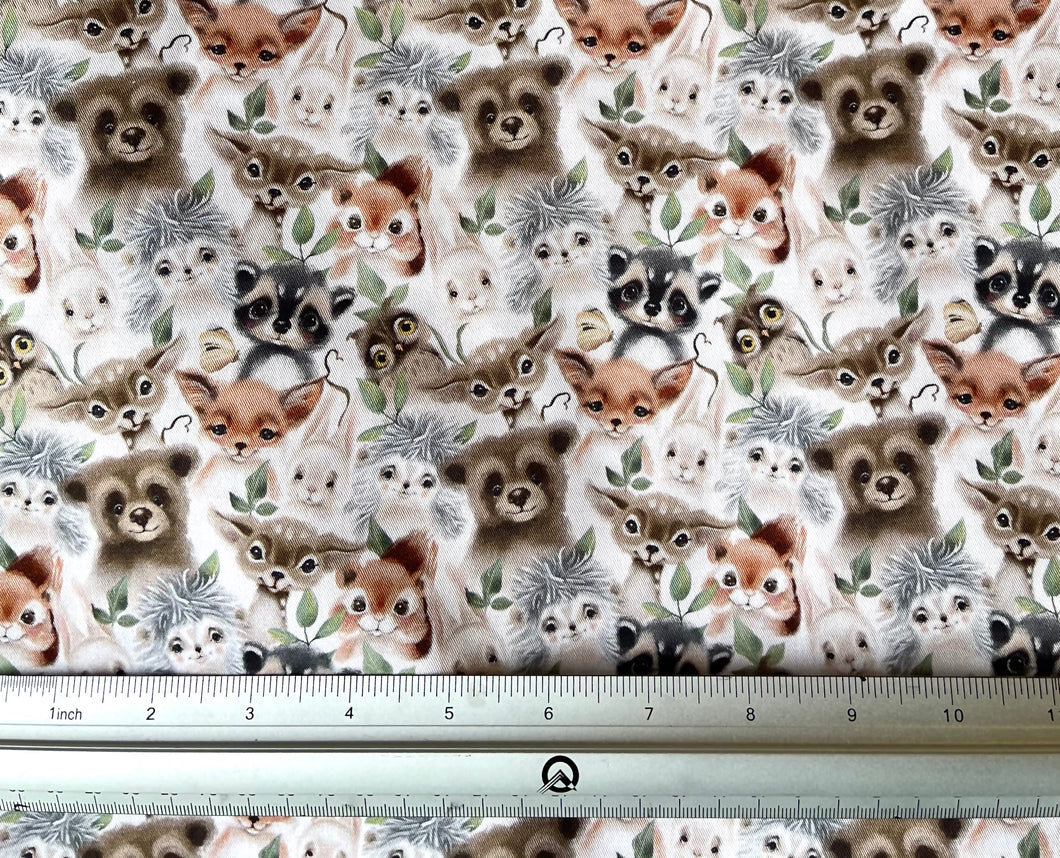 Woodland Forest Animals Custom Print 100% Cotton