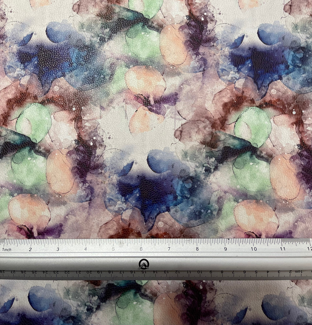 Brown Blue Alcohol Ink Custom Print VINYL (Woven)