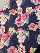 Load image into Gallery viewer, Pink Floral and Crystals Custom Print 100% Cotton
