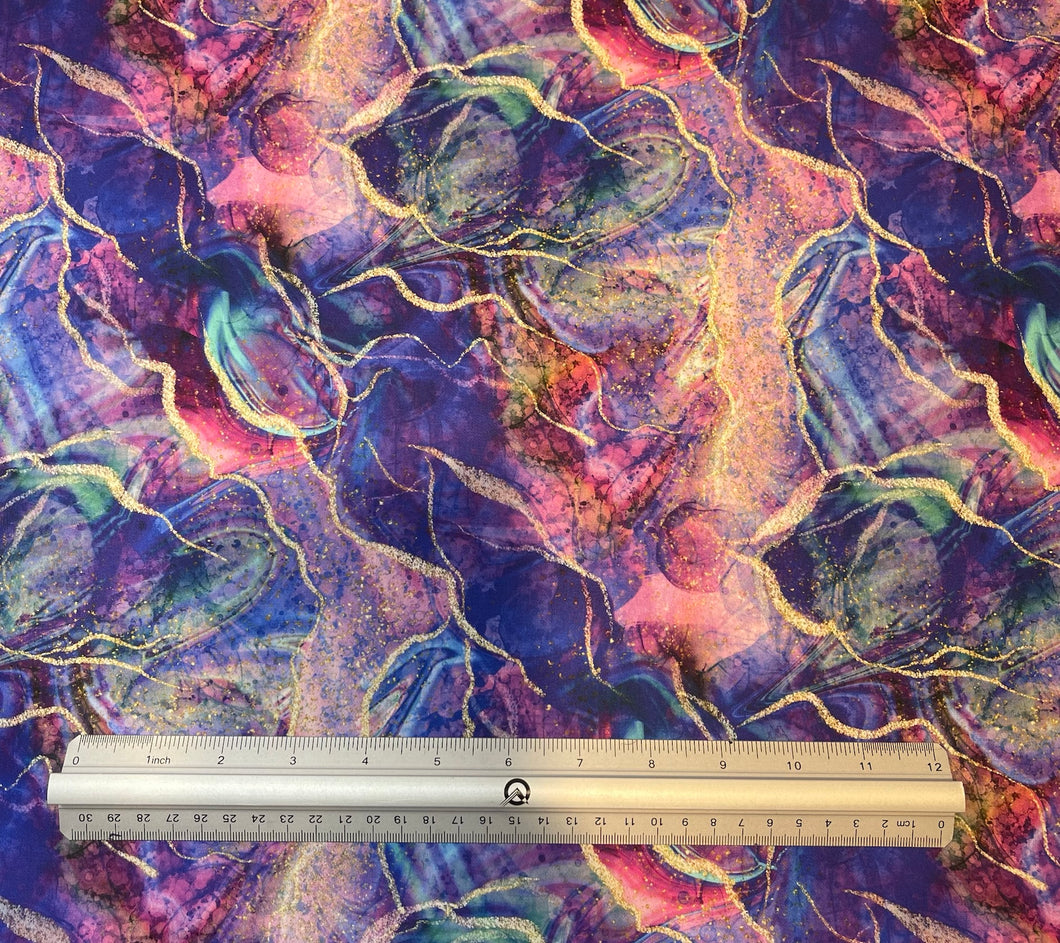 Abalone Glitter Ink Dark Custom Print 100% Cotton