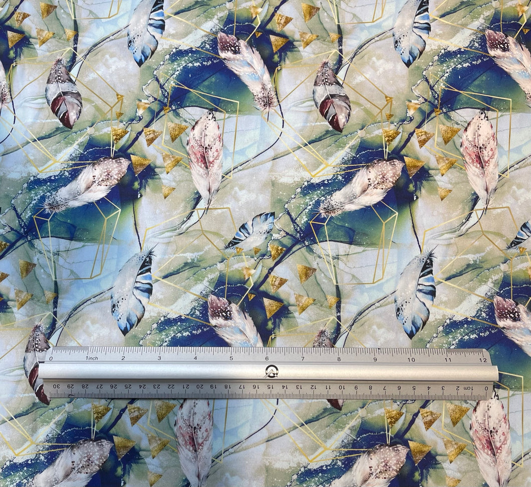 Feathers and Gems Custom Print 100% Cotton