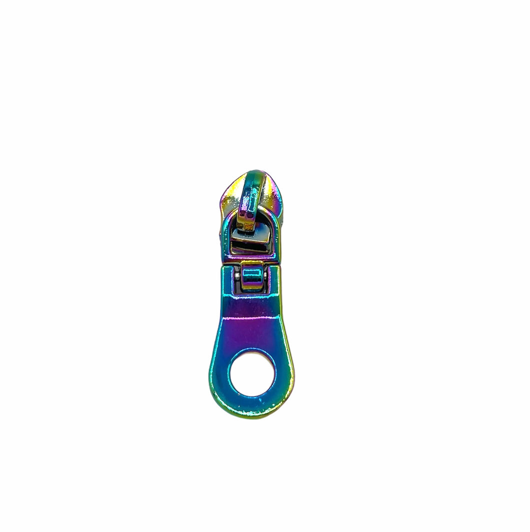 #5 Iridescent Rainbow Donut Zipper Pulls -  For Nylon Zippers