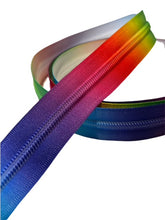 Load image into Gallery viewer, #5 Nylon Zipper Tape - Bright Rainbow - by the yard

