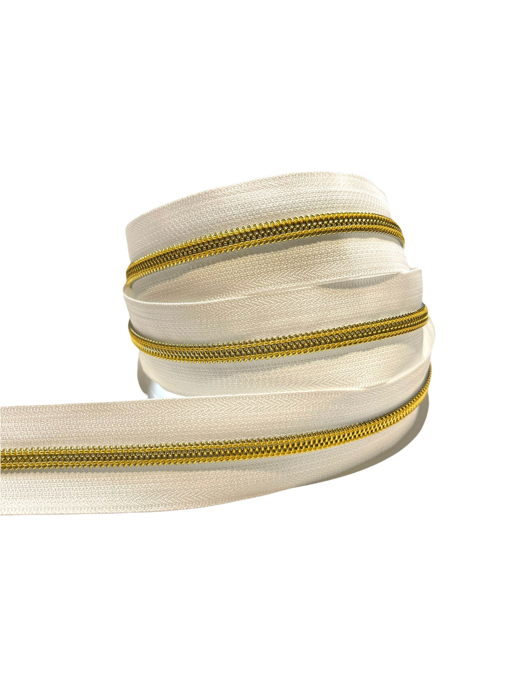 #5 Nylon Zipper Tape - White Gold - by the yard