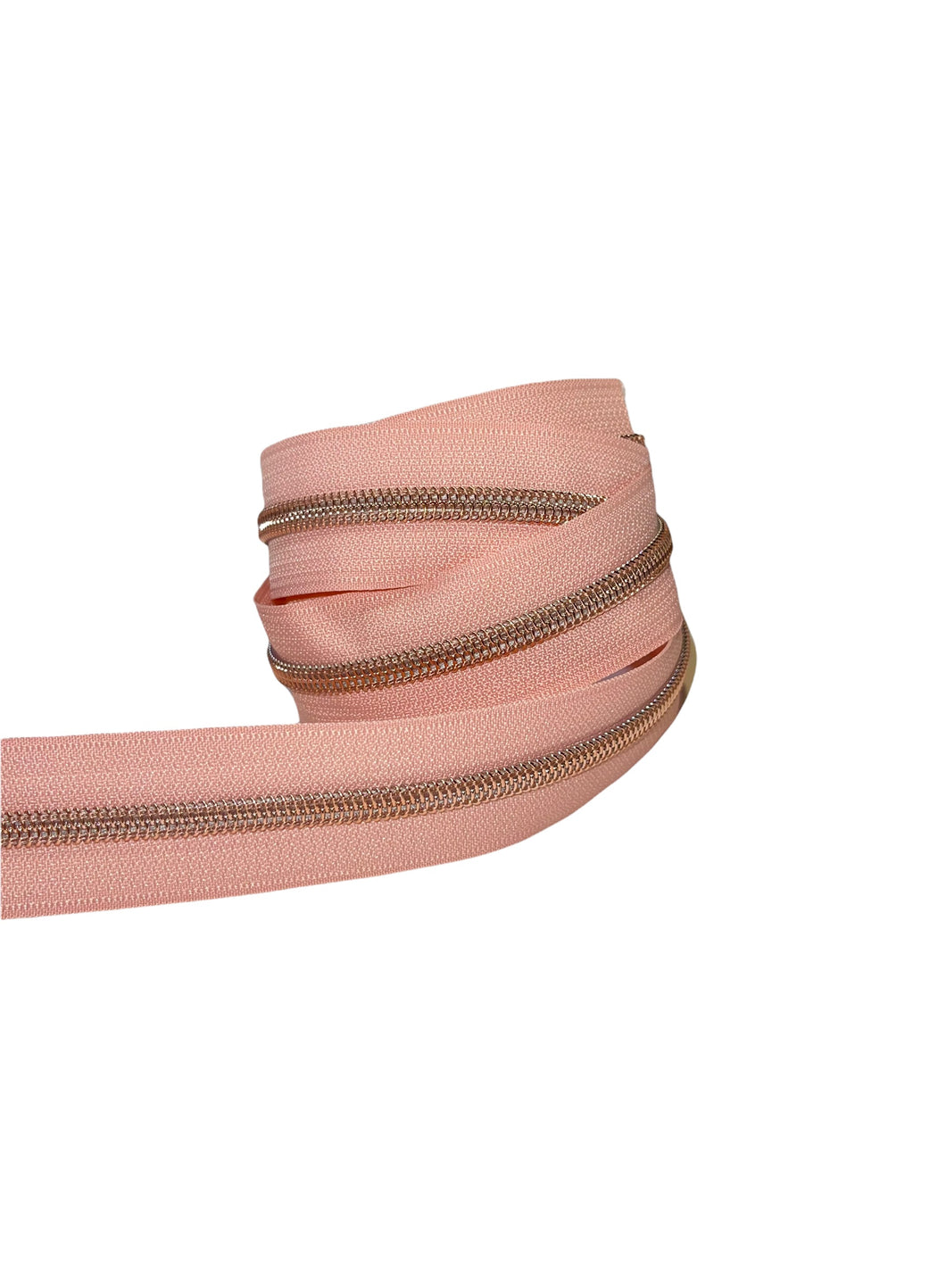#5 Nylon Zipper Tape - Light Pink Rose Gold - by the yard