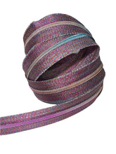 Load image into Gallery viewer, #3 Nylon Zipper Tape - Metallic Rainbow - by the yard
