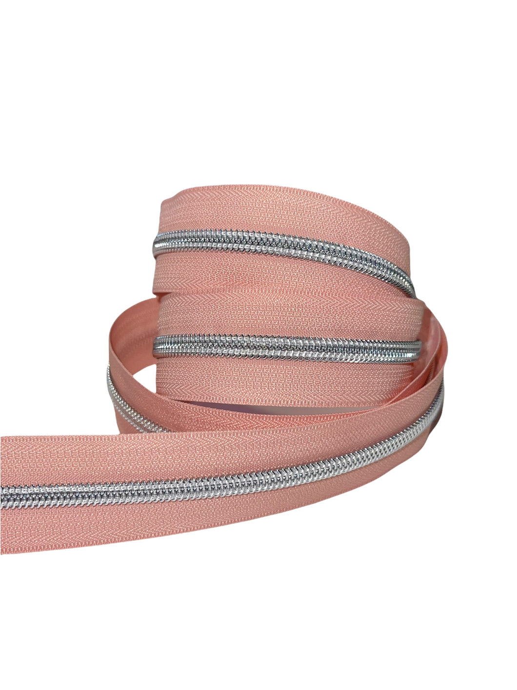 #5 Nylon Zipper Tape - Light Pink Silver - by the yard