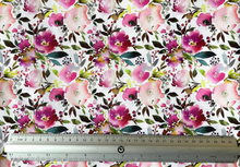 Load image into Gallery viewer, Burgundy Green Floral Custom Print 100% Cotton
