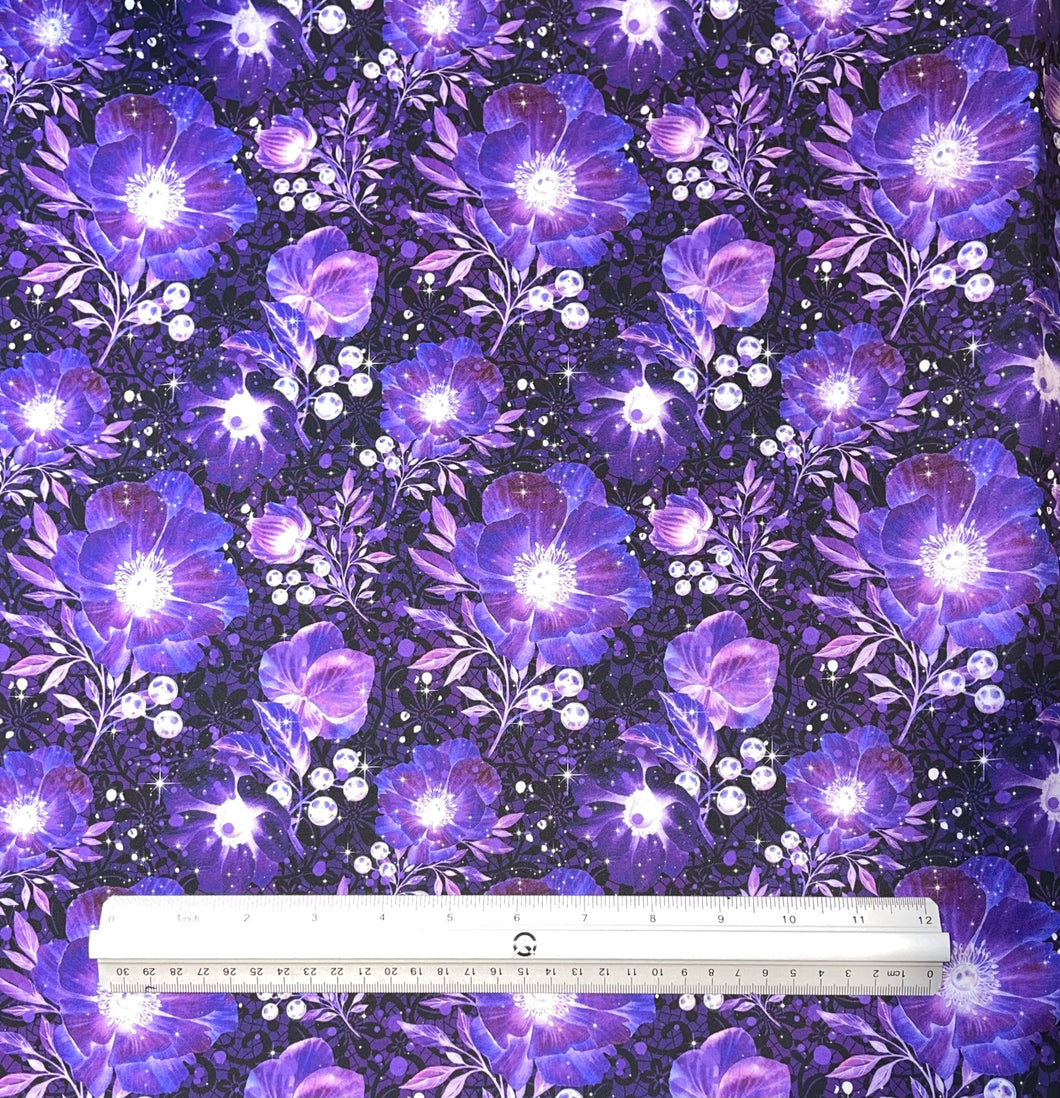 Magical Floral Dark Custom Print 100% Cotton