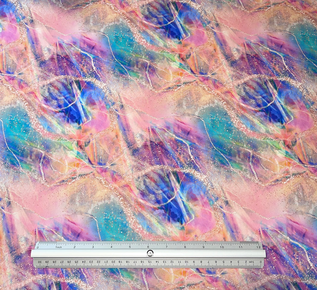 Copper and Glitter Colourful  Ink Custom Print 100% Cotton