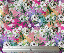 Load image into Gallery viewer, Colourful Floral Custom Print 100% Cotton
